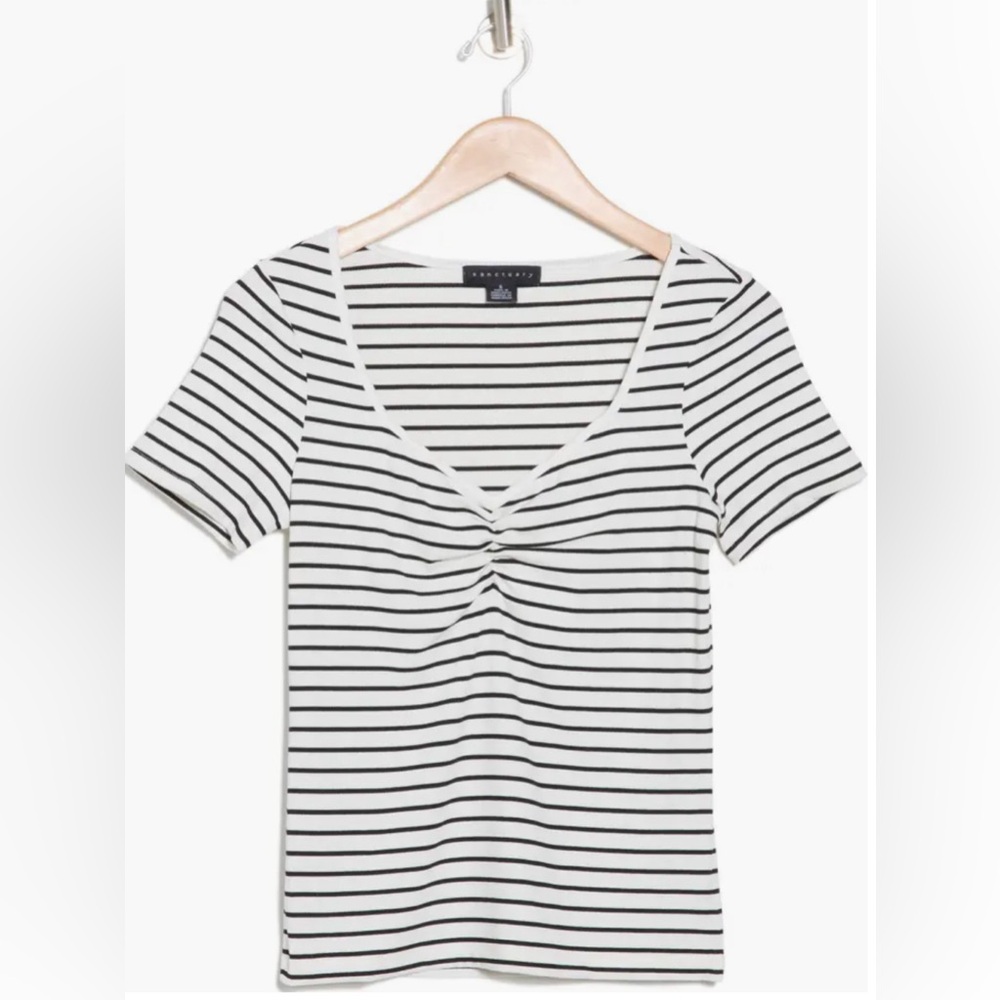 Sanctuary Easy Soft Rib Ruched T-Shirt - Picture 2 of 3